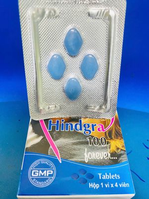 HINDGRA 100 (giúp tăng cường sinh lực,hỗ trợ cải thiện sinh lí nam giới hộp 4 viên )
