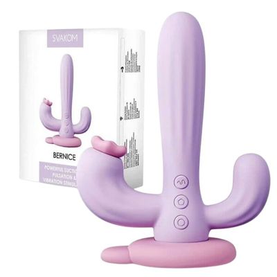 Máy rung massage kích thích nữ Svakom BERNICE với 3 đầu rung hút
