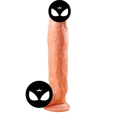 Dương vật giả nổi gân silicon dài 31cm có bìu đế dính tường