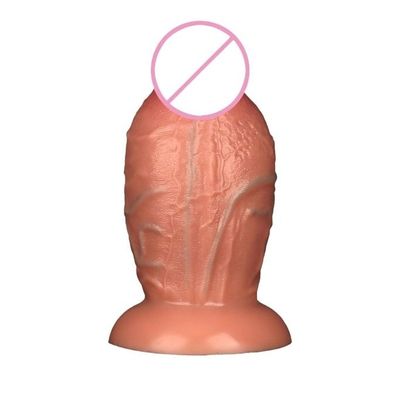 Dương vật giả siêu to có gân đế dính tường làm bằng silicon