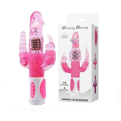 Dương vật giả silicon rung xoay rẽ nhánh màu hồng dài 22cm