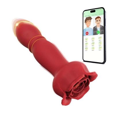 Anal plug silicon hình hoa hồng với 9 chế độ rung 