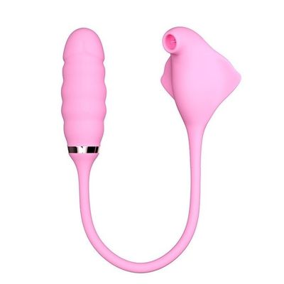 Máy rung 2 đầu silicon rung thục và hút liếm dài 34cm