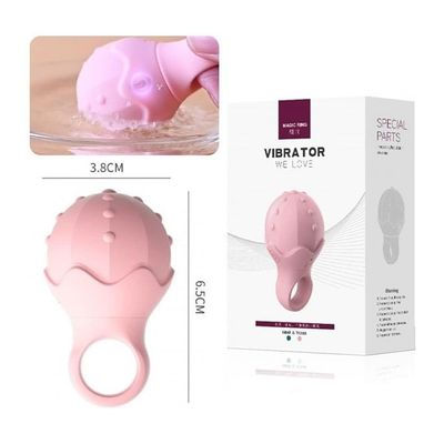 Nhẫn rung silicon đeo ngón tay với 10 chế độ và có gai