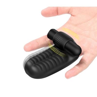 Ngón tay rung silicon với 10 chế độ rung màu đen dài 95mm