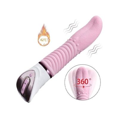 Lưỡi rung tỏa nhiệt silicon nhiều gai màu hồng dài 21cm