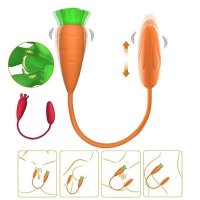 Trứng rung 2 đầu quả cà rốt silicon có 10 chế độ dài 429mm 393261