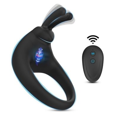 Vòng rung silicon đeo dương vật tai thỏ điều khiển từ xa