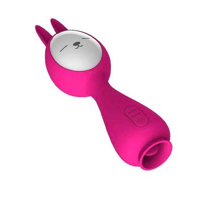 Máy rung 2 đầu với thiết kế hình tai thỏ màu hồng