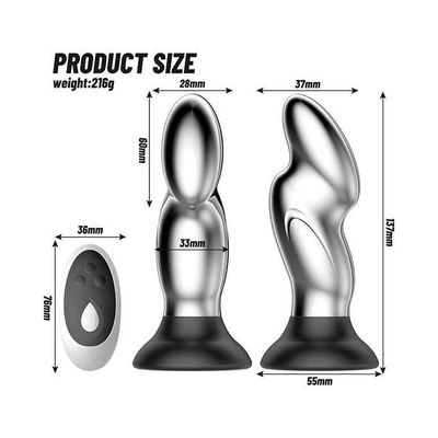 Butt plug hậu môn inox có 10 tần số rung dài 137mm