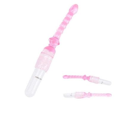 Máy rung hậu môn uốn cong 360 độ với chuỗi hạt màu hồng