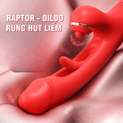 (Có video) Dương vật giả rung có nhánh hút liểm 3 trong 1 Raptor