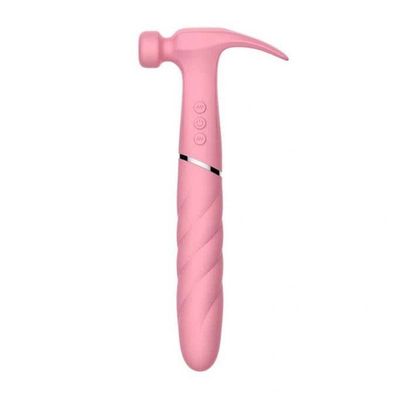 Máy rung âm đạo silicon hình búa dài 28.4cm màu hồng sạc pin