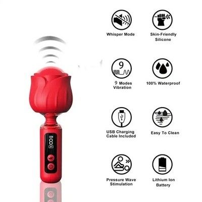 Máy rung ngụy trang hoa hồng có 9 tần số chống nước