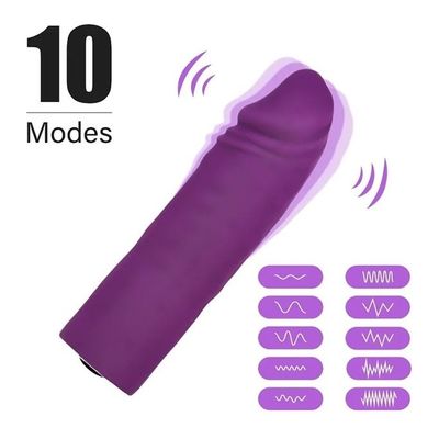 Dương vật giả mini dài 11.5cm có 10 tần sổ rung sạc USB