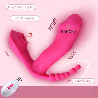 (Có video) Máy rung hình dương vật kích thích 3 điểm Fox Ver.2