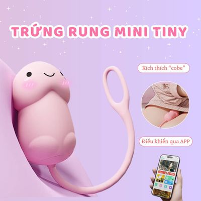 (có video) Trứng rung hình dương vật Mini Tiny điều khiển từ xa qua App