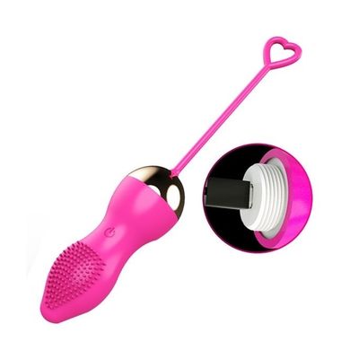 Trứng rung silicon gai có dây màu hồng dài 8cm sạc pin