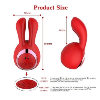 Kẹp núm vú tai thỏ rung 8 tần số sạc điện dài 10.2cm