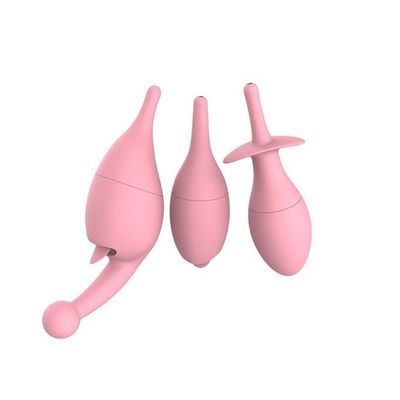Trứng rung 3 đầu điều khiển từ xa silicon có phích cắm hậu môn
