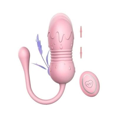 Trứng rung silicon điều khiển từ xa màu hồng dài 19.3cm