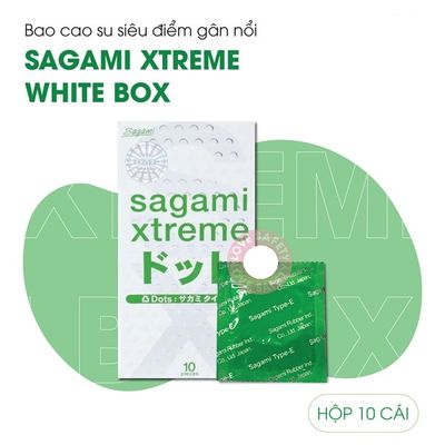 Bao Cao Su Sagami Xtreme White Box Siêu Điểm Gân Nổi  10 cái