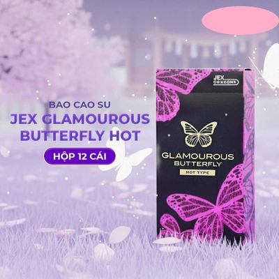 Bao cao su JEX Glamourous Butterfly Hot - Nóng ấm, nhiều gel - Hộp 12 cái 