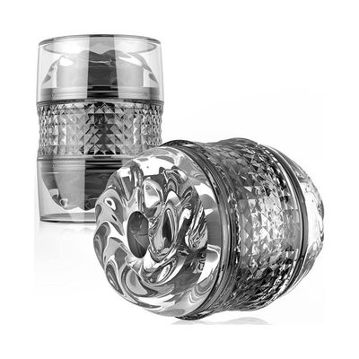 Cốc âm đạo giả hai đầu pha lê silicon trong suốt dài 4.5cm