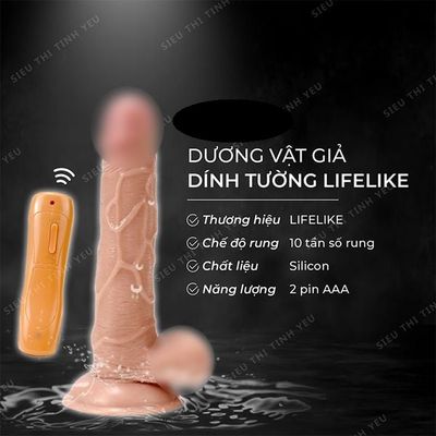 (Có video) Dương vật giả rung 10 chế độ dính tường Lifelike cao cấp