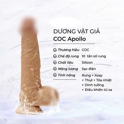 (Có video)Dương vật giả dính tường đa chế độ rung thục COC Apollo 10