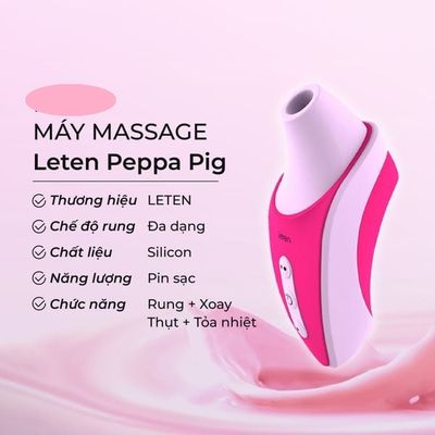 (CÓ VIDEO)Máy massage hút ti và rung 7 chế độ điểm G Leten Peppa Pig