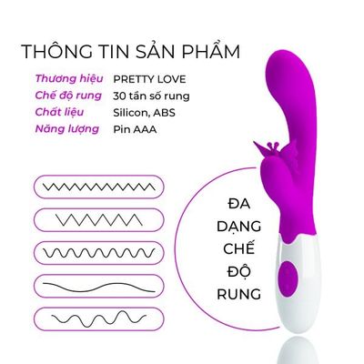 ( CÓ VIDEO ) Dương vật giả Pretty Love Butterfly Kiss 30 chế độ rung dùng pin