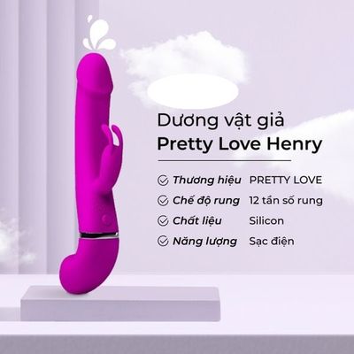 ( CÓ VIDEO ) Dương vật giả Pretty Love Henry bắn tinh 12 chế độ rung dùng sạc