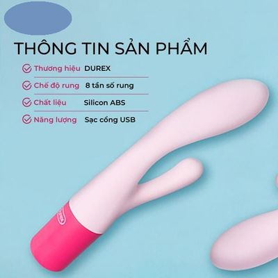 (Có video) Dương vật giả Durex Soft Dual-Head Vibrator 8 chế độ rung dùng sạc