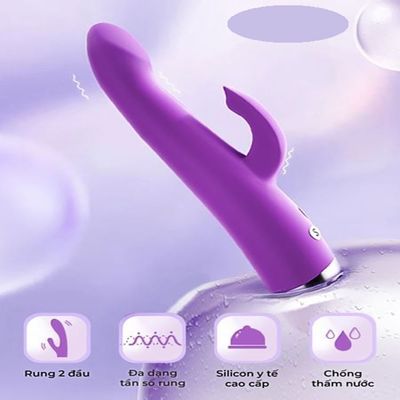 (Có video) Dương vật giả Durex Dual-Head Vibrator- Pulsing 5 chế độ rung dùng pin