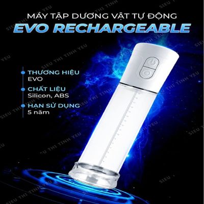 (Có video) Máy tập tăng kích thước làm đẹp dương vật Evo Rechargeable tự động pin sạc