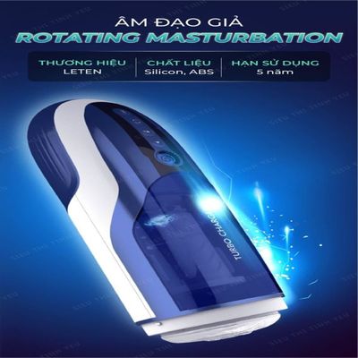 (Có Video) Âm đạo giả Leten Rotating Masturbation AC rung xoay ngoáy đa chế độ có tiếng rên pin sạc