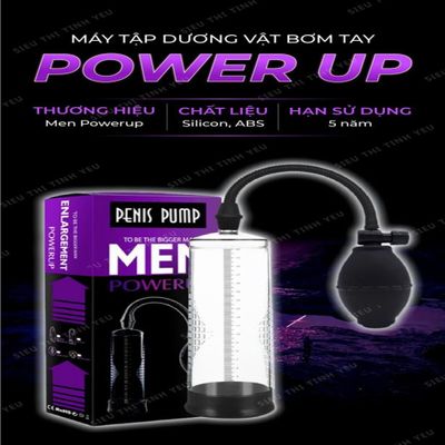 (Có video) Máy tập tăng kích thước làm đẹp dương vật Powerup tím bơm tay