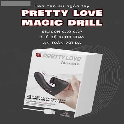 (Có Video)Bao cao su ngón tay Pretty Love Magic Drill chế độ rung xoay pin sạc