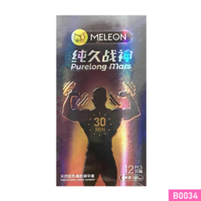 Bao cao su Meleon Purelong Mars 30 Min kéo dài thời gian thân gai hạt nổi nhỏ Hộp 12 cái 382548