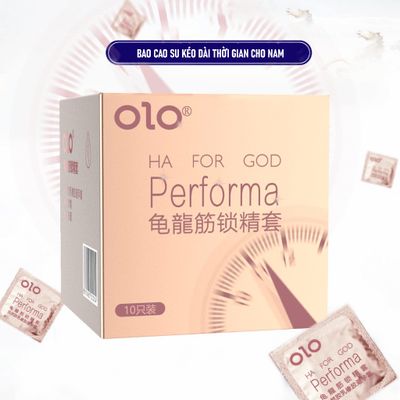 Bao cao su OLO Performa HA For God siêu mỏng kéo dài thời gian Hộp 10 cái 382483