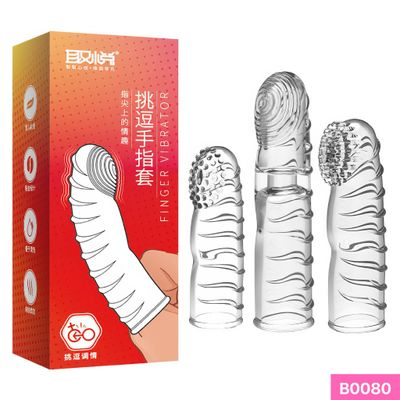 (Có Video) Bao cao su ngón tay Mizzzee Dot Pull rung mạnh có vân tay có gai Hộp 3 cái