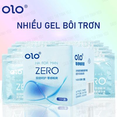 Bao cao su OLO Zero HA For Man siêu mỏng nhiều gel bôi trơn Hộp 10 cái