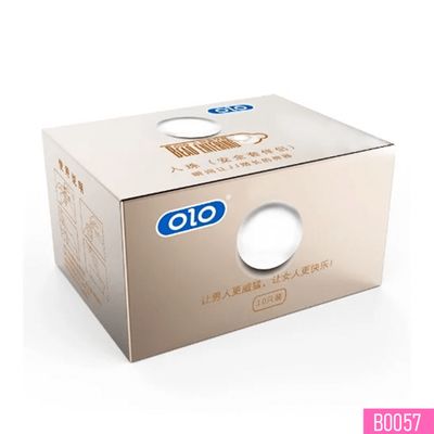 Bao cao su OLO 0.01 Ngọc trai siêu mỏng tăng kích thước 1.5cm Hộp 05 cái 382511