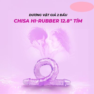 Dương vật giả 2 đầu cao cấp Chisa Hi-Rubber 12.8 Inch Tím
