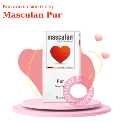 Bao Cao Su Siêu Mỏng Masculan Pur Superfine - Hộp 10 Cái Cao Cấp Chính Hãng