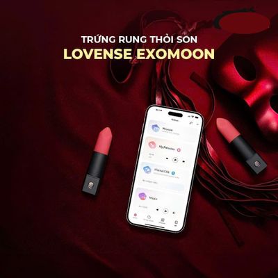 Trứng rung Silicon siêu mềm Lovense Exomoon cao cấp giả dạng thỏi son thiết kế nhỏ gọn rung theo âm thanh chống nước