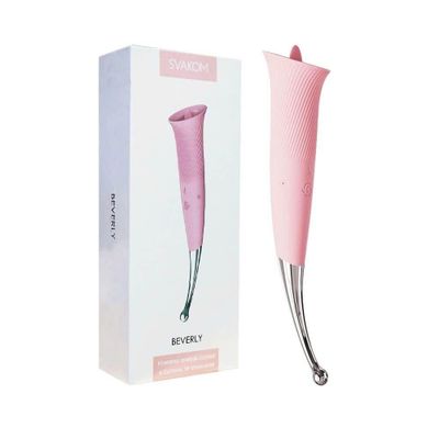 Máy massage 2 Đầu Tròn - Lưỡi Hút Kích Thích Điểm G Của Nữ Rung 5 Chế Độ và 5 Tần Số Svakom Beverly Cao Cấp