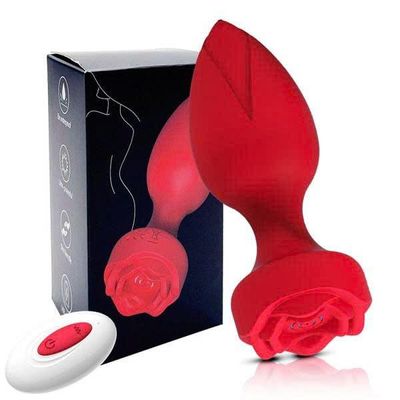 Phích Cắm Massage Hậu Môn Silicone Mềm Cao Cấp Rung 10 Chế Độ Rose Red Kiêu sa Quý Phái 378804