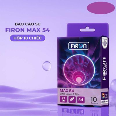 Bao cao su Firon Max 54 - Size 54mm, siêu mỏng, kéo dài thời gian - Hộp 10 cái cao cấp chính hãng